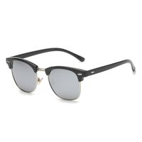 Casual Retro Square Ac Square Full Frame Men's Sunglasses sku image 8