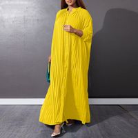 Women's Shirt Dress Casual Standing Collar Button Long Sleeve Solid Color Maxi Long Dress Daily main image 4