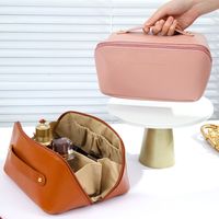 Bolsa De Lavado Para Cosméticos Con Cremallera Cuadrada Básica De Cuero De Pu De Todas Las Estaciones Para Mujer main image 4