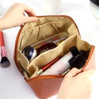 Bolsa De Lavado Para Cosméticos Con Cremallera Cuadrada Básica De Cuero De Pu De Todas Las Estaciones Para Mujer main image 3