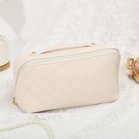Women's All Seasons Pu Leather Solid Color Elegant Basic Square Zipper Cosmetic Bag sku image 5