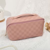 Women's All Seasons Pu Leather Solid Color Elegant Basic Square Zipper Cosmetic Bag sku image 7