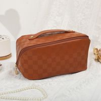 Women's All Seasons Pu Leather Solid Color Elegant Basic Square Zipper Cosmetic Bag sku image 6