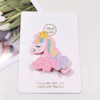 Sweet Rainbow Unicorn Butterfly Cloth Hair Clip main image 4