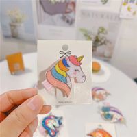 Süss Regenbogen Einhorn Schmetterling Tuch Haarklammer sku image 16