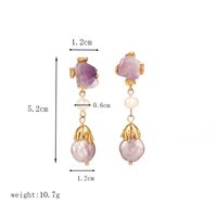 Luxurious Commute Irregular Geometric Natural Stone Freshwater Pearl Copper Plating Inlay Zircon 18k Gold Plated Earrings Necklace sku image 1