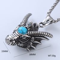 Retro Streetwear Eye Dragon 304 Stainless Steel Acrylic Men'S sku image 1