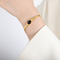 Elegant Luxurious Geometric Titanium Steel Plating 18k Gold Plated Bracelets Necklace sku image 2