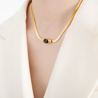 Elegant Luxurious Geometric Titanium Steel Plating 18k Gold Plated Bracelets Necklace sku image 6