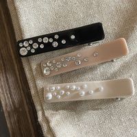 Simple Style Rectangle Acetic Acid Sheets Inlay Artificial Pearls Rhinestones Hair Clip main image 1
