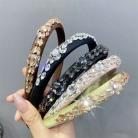 Elegant Simple Style Solid Color Cloth Inlay Rhinestones Hair Band main image 1