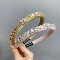 Elegant Simple Style Solid Color Cloth Inlay Rhinestones Hair Band main image 4