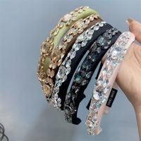 Elegant Simple Style Solid Color Cloth Inlay Rhinestones Hair Band main image 3