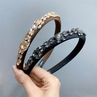 Elegant Simple Style Solid Color Cloth Inlay Rhinestones Hair Band main image 2