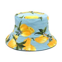 Unisex Casual Sunflower Lemon Flat Eaves Bucket Hat main image 2