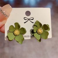 1 Pair Pastoral Flower Stoving Varnish Alloy Ear Studs sku image 3