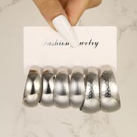 3 Pairs Vintage Style Exaggerated C Shape Round Plating Alloy Gold Plated Silver Plated Hoop Earrings main image 4