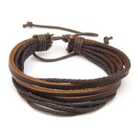 Casual Hip-hop Solid Color Pu Leather Men's Bracelets main image 4