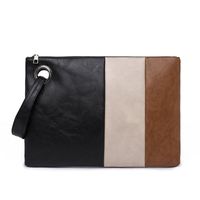 Red Black Brown Pu Leather Solid Color Square Evening Bags sku image 3