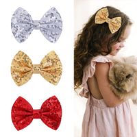 Cute Sequins Bow Knot Cloth Sequins Pleated Hair Clip main image 4