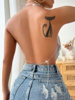Women's Vest Tank Tops Backless Sexy Streetwear Solid Color main image 6