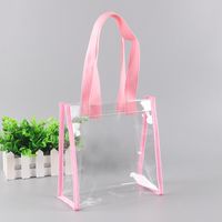 Pvc Solid Color Simple Style Tote Shopping Bag main image 2