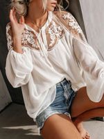 Women's Blouse Long Sleeve Blouses Streetwear Solid Color main image 3