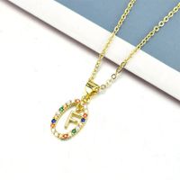 Simple Style Letter Stainless Steel Plating Inlay Zircon Pendant Necklace sku image 6