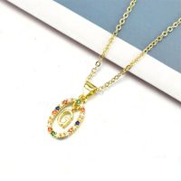 Simple Style Letter Stainless Steel Plating Inlay Zircon Pendant Necklace sku image 7