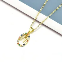 Style Simple Lettre Acier Inoxydable Placage Incruster Zircon Pendentif sku image 8