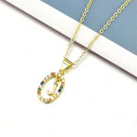 Simple Style Letter Stainless Steel Plating Inlay Zircon Pendant Necklace sku image 10