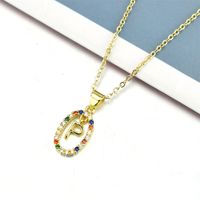 Simple Style Letter Stainless Steel Plating Inlay Zircon Pendant Necklace sku image 15