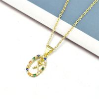 Simple Style Letter Stainless Steel Plating Inlay Zircon Pendant Necklace sku image 23