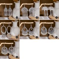 1 Pair Retro Ethnic Style Leaf Water Droplets Tassel Plating Hollow Out Alloy Drop Earrings main image 2