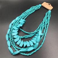 Retro Ethnic Style Colorful Solid Color Wood Beaded Women's Long Necklace sku image 11