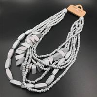 Retro Ethnischer Stil Bunt Einfarbig Holz Perlen Frau Lange Halskette sku image 12