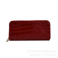 Women's Crocodile Pu Leather Zipper Wallets sku image 3