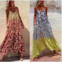Women's Swing Dress Vacation Printing Sleeveless Gradient Color Maxi Long Dress Holiday main image 1
