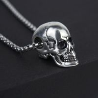 Punk Skull Titanium Steel Plating Halloween Unisex Pendant Necklace main image 5