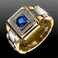 Streetwear Square Alloy Plating Inlay Artificial Gemstones Men's Rings sku image 15