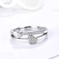 Wholesale Jewelry Lady Heart Shape Metal Artificial Diamond Inlay Open Rings main image 5