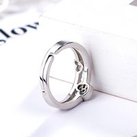 Wholesale Jewelry Lady Heart Shape Metal Artificial Diamond Inlay Open Rings main image 2