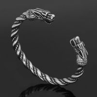 Hip-hop Retro Animal Stainless Steel Men's Cuff Bracelets main image 3