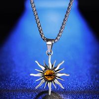 Modern Style Sun Stainless Steel Alloy Plating Men's Pendant Necklace main image 3