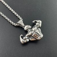 Retro Geometric Stainless Steel Polishing Men's Pendant Necklace main image 4