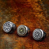 Casual Retro Solid Color Stainless Steel Men's Rings main image 5