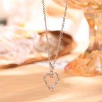 Sweet Heart Shape Titanium Steel Plating Inlay Zircon Pendant Necklace sku image 1