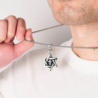 Hip-hop Hexagram Titanium Steel Men's Charms Pendant Necklace main image 3