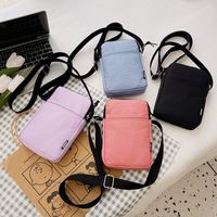 Women's Small Nylon Solid Color Classic Style Square Zipper Phone Wallets main image video