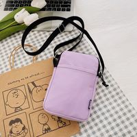 Women's Small Nylon Solid Color Classic Style Square Zipper Phone Wallets sku image 8